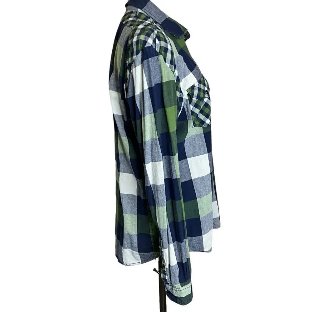 Buffalo David Bitton Woman's Long Sleeve Snap Front Fitted Plaid Shirt Size L - Picture 5 of 14